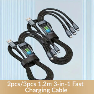 3-in-1 Fast Charging Cable 2pcs/3pcs 1.2m