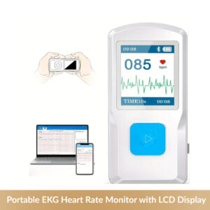 Portable EKG Heart Rate Monitor with LCD Display